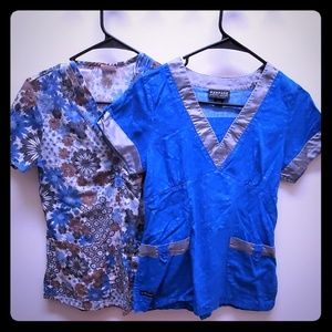 XS scrub tops. Blue bundle